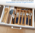 Kitchen Bamboo Utensil And Cutlery Drawer Organizer With 6 Bamboo Kitchen Drawer Dividers