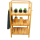 YOULIKE Premium 3 Tiers Wood Storage Cabinet Bamboo Corner Shelf with Towel Rack for Living Room and Bathroom