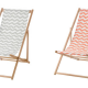 High Quality Adjustable Outdoor Wooden Frame Lounge Bamboo Wood Folding Beach Deck Chair with Stripe Fabric