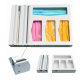 Separated Bamboo Ziplock And Foil Storage Organizer Container Wall Mounted White Zip Lock Bag Holder Wrap Dispenser