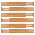 Set of 6 High Quality Bamboo Adjustable Drawer Dividers