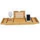 Bamboo Bathtub Tray Caddy Expandable Wood Bath Tray and Luxury Tub Table Bathtub Accessories