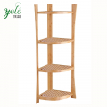 Free standing New design bathroom bath 4-tier Bamboo wooden Corner shelf