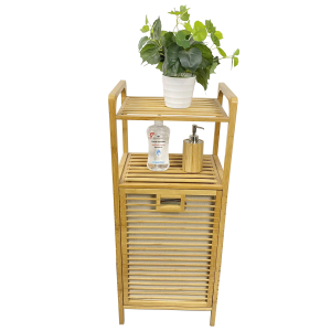 Wholesale Factory Price New Household Essentials Tilt-Out Natural Bamboo Wood Storage Shelf Laundry Hamper