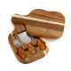 Acacia Wood Cheese Board and Knife Set Platter Serving Tray Charcuttery Meat Platter With Knife Set For Mother's Day