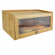 Large Capacity Bamboo Bread Storage Container Farmhouse Bread Box with Window Bread Holder for Kitchen Counter