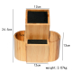 Bamboo Universal Knife Block Two-Tiered Slot-Less Wooden Knife Stand with Magnet Holder