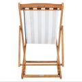 Hot Sale Adjustable Height Foldable Wooden Outdoor Lounge Sling Beach Deck Chair with Soft Comfortable Pillow