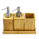 Bamboo Bath Organizer Accessories Set with Storage Drawer