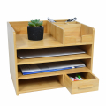 Cube Storage Shelves Office storage 100% natural Bamboo Nail Desk Organizer with Drawer Home Supply Organiser