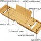 Bamboo Bathtub Shower Bath Caddy Tray with Free Soap Dish, Expandable Bath Tub Table Caddy for Luxury Bath