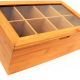 Custom Tea Bag Storage Organizer Bamboo Pantry Tea Organizer with Clear Window top