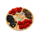 Divided High Quality Bamboo Acacia Wood Wedding Party Round Food Dish 5 Compartments Dinner Plate 25cm