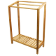 Bamboo 3 Tier Towel Rack for Bathroom, Free Standing Beach Towel with Storage Shelf Poolside Rack with Bottom Organizer for Bath