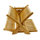 Wooden Dish Drying Holder Bamboo Plate Drainer 3 Tier Collapsible Dish Rack with Utensil Holder for Kitchen Counter