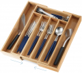 Kitchen Bamboo Utensil And Cutlery Drawer Organizer With 6 Bamboo Kitchen Drawer Dividers