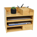 Cube Storage Shelves Office storage 100% natural Bamboo Nail Desk Organizer with Drawer Home Supply Organiser