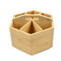 Bamboo Wood Revolving Stationery Organiser Desk Tidy