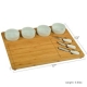 Bamboo Cheese Board Meat Charcuterie Platter Serving Tray With Two Hidden Slide out Drawers & 4 Pieces of Tableware