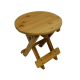 Small Round Bamboo Folding Step Stool for Shower, Leg Shaving & Foot Rest Fully Assembled Wood Mazar Fishing Chair Picnic Bench