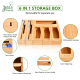 Extra Large Capacity 6 In 1 Bamboo Ziplock Bag Organizer With Foil And Plastic Wrap Organizer For Kitchen