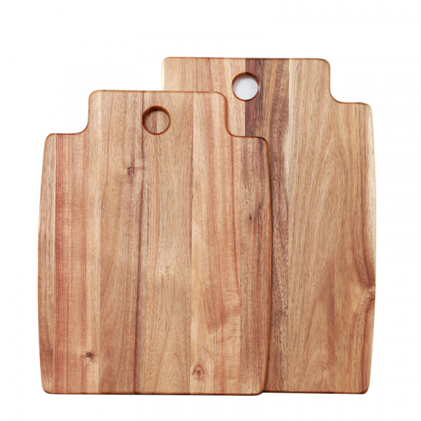 Good Quality Durable Acacia Wood Pizza Serving Board Wooden Cheese Chopping Cutting Board with Holes