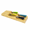 Natural Wood Kitchen Drawer Knife Organizer Holder Bamboo Knife Block