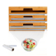 Wood Aluminum Saran Pallet Stretch Cling 3 In 1 Kitchen Foil And Plastic Bamboo Wrap Dispenser Organizer With Cutter Labels