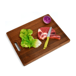 Factory Wholesale Rectangle Bamboo Wood Chopping Platter Wooden Meat Cutting Board with Handle