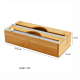 New Design 2 In 1 Bamboo Plastic And Wax Paper Wrap Aluminum Foil Storage Organizer Dispenser For Drawer With Cutter And Labels