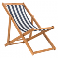 Hot Sale Adjustable Height Foldable Wooden Outdoor Lounge Sling Beach Deck Chair with Soft Comfortable Pillow