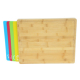 Extra Large Organic Bamboo Cutting Board with 7 Colored Silicone Cutting Mats