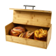 Natural Bamboo Bread Box Food Storage Bin for Kitchen without Drawer