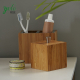 Eco-friendly Bamboo 5 Piece Bath & Vanity Set, Waste Bin, Soap/Lotion Dispenser, Cotton Box, Hand Towel Tray, Toothbrush H