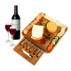 Natural Wood Charcuterie Bamboo Cheese Board With Knife Set, Cutlery and Accessories