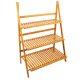 Multi-layer Flower Stand Plant Pot Rack Storage Shelf Bamboo Display Ladder Shelves 3-Tier Planter Shelving Folding