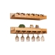 Wall Mount Pine Wooden Wine Bottle Rack Holder Wine Goblet Holder Hanging 5 Wine Spice Rack Storage Unit Floating Shelf