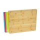 Extra Large Organic Bamboo Cutting Board with 7 Colored Silicone Cutting Mats