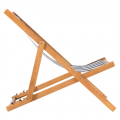 Hot Sale Adjustable Height Foldable Wooden Outdoor Lounge Sling Beach Deck Chair with Soft Comfortable Pillow