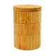 Round Triple Kitchen Bamboo Salt Storage Box with Magnetic Lid