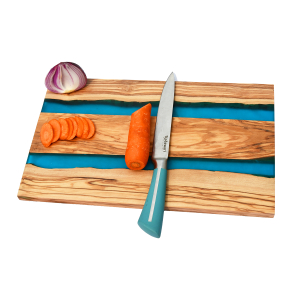 Custom LOGO Large Resin Epoxy Cutting Boards Olive Wood Chopping Board Wholesale for Vegetable Meat Kitchen