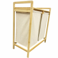 Home Decor 2 Bags Bamboo Laundry Hamper with Storage Shelf