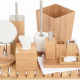 Set of 11 Elegant Bamboo Collection Bathroom Accessories Sets