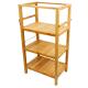 YOULIKE Premium 3 Tiers Wood Storage Cabinet Bamboo Corner Shelf with Towel Rack for Living Room and Bathroom