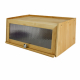 Large Capacity Bamboo Bread Storage Container Farmhouse Bread Box with Window Bread Holder for Kitchen Counter