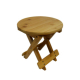 Small Round Bamboo Folding Step Stool for Shower, Leg Shaving & Foot Rest Fully Assembled Wood Mazar Fishing Chair Picnic Bench