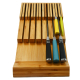 YOULIKE In-drawer Universal Wood Knife Display Stand Bamboo Magnetic Knife Block Set Holder Kitchen Drawer Organizer