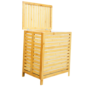 High quality custom storage wood laundry hamper Bamboo with handle and bag