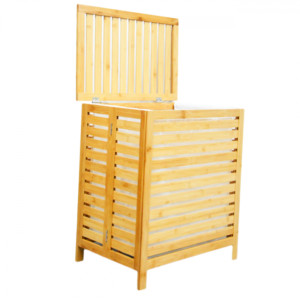 High quality custom storage wood laundry hamper Bamboo with handle and bag