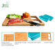 Youlike Bamboo Cutting Board with Collapsible Silicone Food Storage Containers;Foldable Chopping Boards over Sink